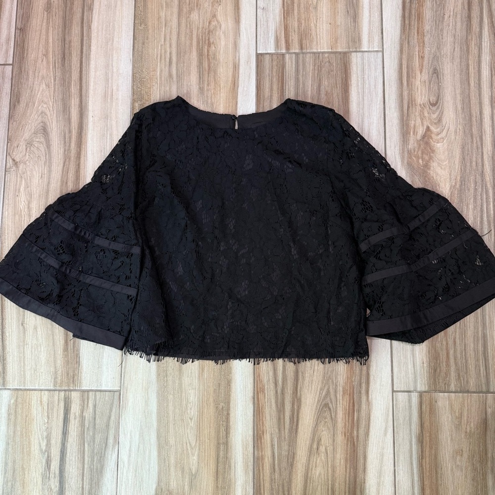 DO+BE Black Lace Bell Sleeve Blouse